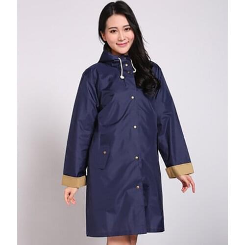 Fashion Long Clothing Raincoat Women Adult Rain Coat Waterproof Gear Hat Lluvia Motorcycle Abrigo Mujer Womens Jacket 60YY067