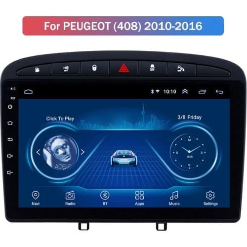 For Peugeot 408 10-16 Android Multimedia Player Car GPS Navigation Android 9.0 Car Radio Stereo Navigation AutoRadio GPS Wifi
