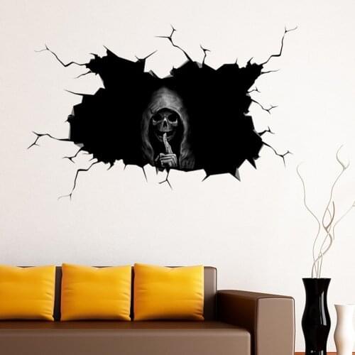 Halloween 3D Wall Window Skull Sticker PVC Stickers Removable Horror Paster Home Party Wallpaper Props Window Clings Decal Party