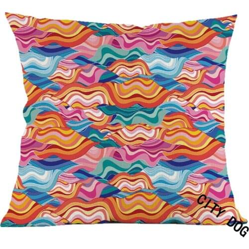 Kanagawa Surfing pillow artistic ukiyo-e style painting Cushion cover Pillowcase linen Home sofa pillows cushions covers Decor