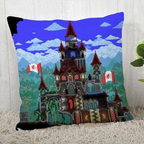 Custom Pillow Cases Terraria Square Pillowcase Christmas Zippered Pillow Cover 40*40cm,45*45cm(One Side)