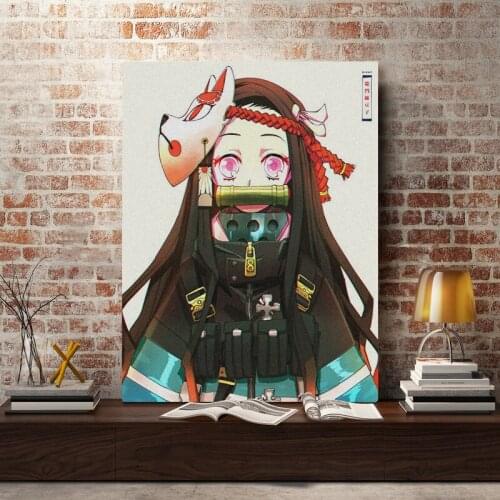 Nezuko Kamado Kimetsu no Yaiba wall Art canvas decoration poster prints For living room home bedroom decor painting