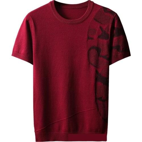 New Arrival Knitted Mens Sweater Spring Summer Short Sleeve Mercerized Cotton O-neck Casual Men T Shirt Plus Size MLXL2XL3XL4XL