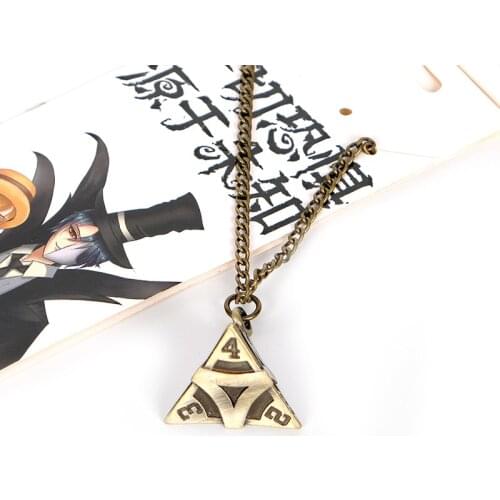 New Retro Metal Polyhedron Dice Key Chain Bronze Color Puzzle Necklace Game Identity V Cosplay Props Bag Pendant Jewelry Gifts