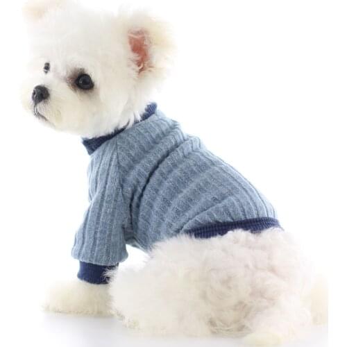 Turtleneck Solid Puppy Dog Sweater Shirt Winter Warm Clothing for Small Dogs Costume Knitting Clothes