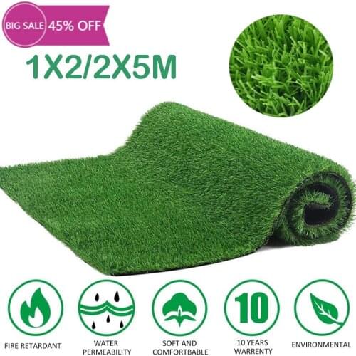 1X2/2X5M Realistic Artificial Grass Rug Indoor Outdoor Garden Lawn Patio Balcony Synthetic Turf Mat Thick Fake Grass Rug
