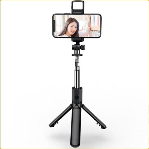 S03S Bluetooth Tripod Selfie Stick Fill Light Stabilizer Flexible Foldable Mini Expandable Monopod Portable for Smartphone
