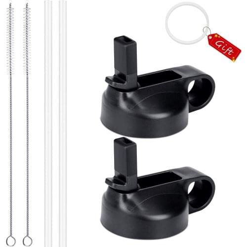 Straw Lid for Hydro Flask Wide Mouth Water Bottle, Bonus 2 Straws and 2 Straw Brushes Cup Lid Stainless Steel Vacuum Flask