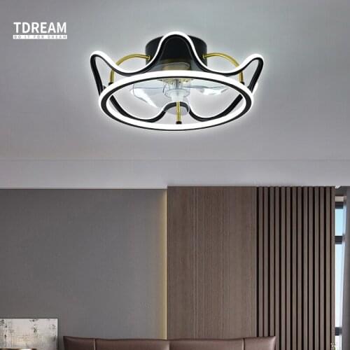Nordic Decor LED Ceiling Fan for Living Room Decoration Bedroom Dining Room Ventilador Lamp Ceiling Fan Brightness Light Fixture