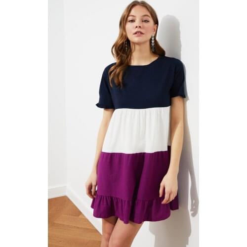 Trendyol With Color Block Knit Dress TWOSS20EL1638