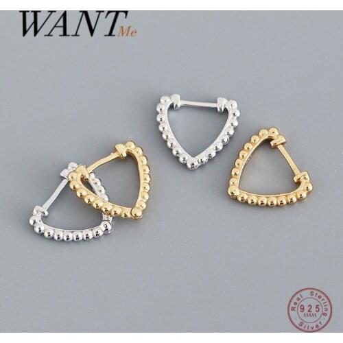 WANTME New Fashion Punk Hip Hop Cuban Link Chain Pig Nose Ear Buckle for Women Real 925 Sterling Silver Gothic Earrings Jewelry