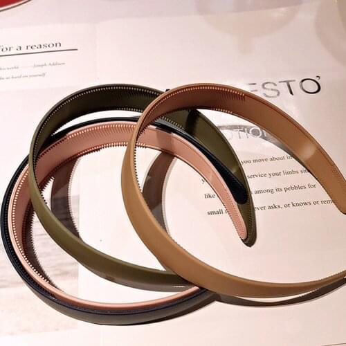 Hot Sales 1PC Plastic Fashion Wide Headband Solid Bezel Plastic Hairbands Satin Covered Hair Accessories For Woman Girls