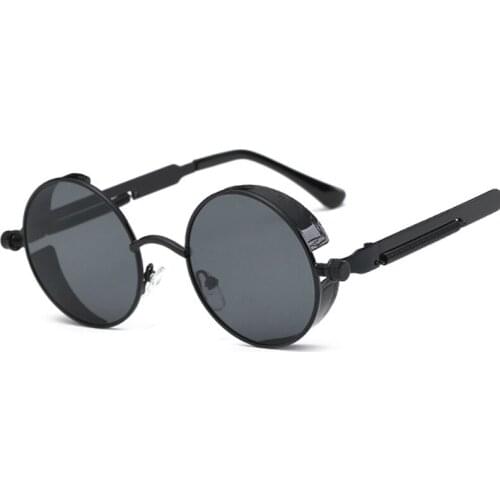 Vintage Women Steampunk Sunglasses Brand Design Round Sunglasses for men women retro de sol UV400 sun glasses eyewear