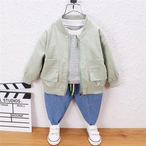 0-5 Year Spring Autumn Boy Girl Clothing Set 2021 New Fashion Active Coat+Shirt+Pant Kid Children Baby Toddler Boy Girl Clothing