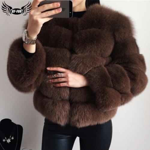 BFFUR Real Fur Coat luxury Women Winter Fashion Style Natural Fur Coats Lady Whole Fox Fur Coats Top Quality Real Fur Jackets
