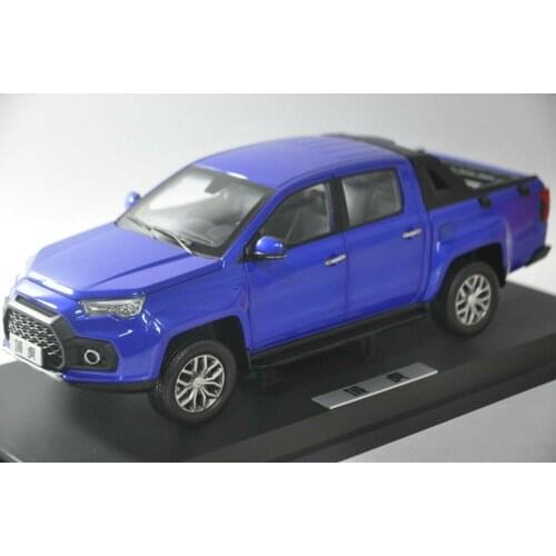 1:18 Diecast Model for JMC Yuhu 7 2018 Blue Pickup Alloy Toy Car Miniature Collection Gift Truck China Brand JAC