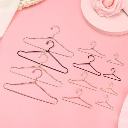 10PCS 40/65/120mm Metal Cute Mini Hangers Doll Dress Clothes Hangers for 1/6 Doll Dollhouse Furniture Decorations Accessories
