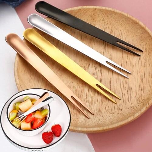 2/4Pcs Fruit Fork 2 in1 Multifunctional Snack Moon Cake Dessert Forks Food Picks For Home Restaurant Party Kitchen Accessories