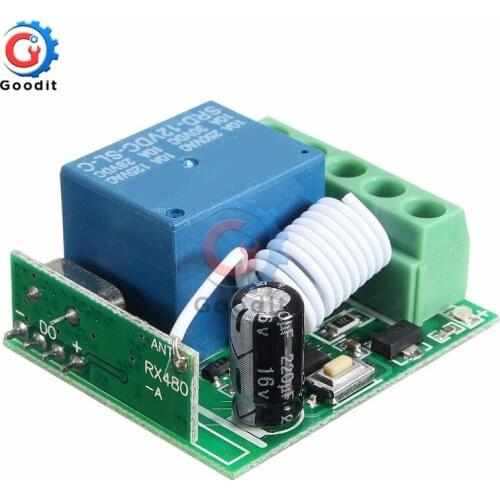 2PCS DC 12V 1CH Relay 433MHz Receiver Transmitter Universal Wireless Remote Control Switch Relay Board for Arduino Smart Home