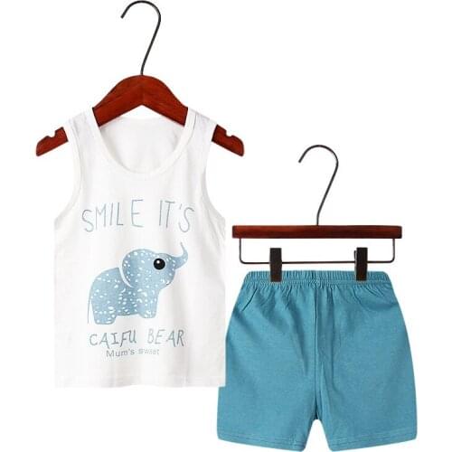 24M-3T-4T-5T-6T-7T Baby Girl Clothes Cartoon Sleeveless Vest + Short 2pcs/suit Girls Clothing Set Toddler Fashion Kids Outfits