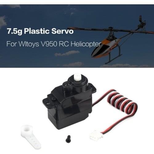 7.5g Plastic Gear Analog RC Servo 4.8-6V for Wltoys V950 RC Helicopter Airplane Part Replacement Accessaries