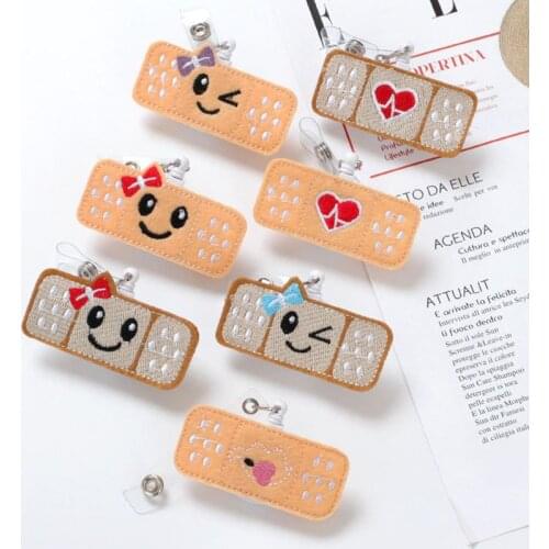 7 Styles Nurses Badge Reel Badge Holder Clip Retractable ID Badge Holder with 360 Rotating Alligator Clip Smile Face Name Holder