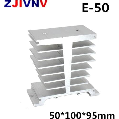 Aluminum Heat Sink white 50*100*95 mm 60A single phase solid state relay SSR heat sink radiator