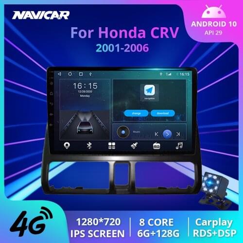 2Din Android10 Car Radio For Honda CRV 2001-2006 Stereo Receiver GPS Navigation Auto Radio Car Multimedia Player NO 2DIN DVD IGO