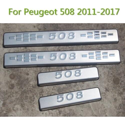 4pcs/set For Peugeot 508 2011-2017 Stainless Steel Scuff Plate/door Sill Door Sill Pedal Bienvenidos Car Covers,car-styling