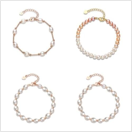 Lnngy 2020 New fashion 14k gold filled charm bracelet 100% natural freshwater pearl twisted bracelets for women elegant gifts