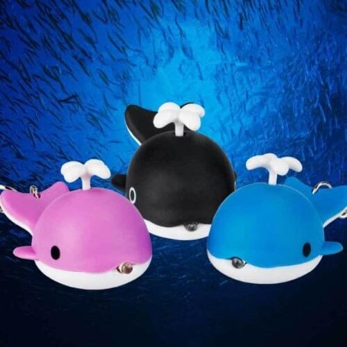 Wholesale Sound Light Key Chains Flashlights Sound Rings Toys Cute Whale LED Keychains Creative Birthday Child Gift Pendant