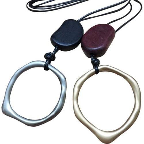 Long Chain Gothic Necklaces for Women Big Metal Irregular Circle Pendant Fashion Jewelry Statement Necklace 2020