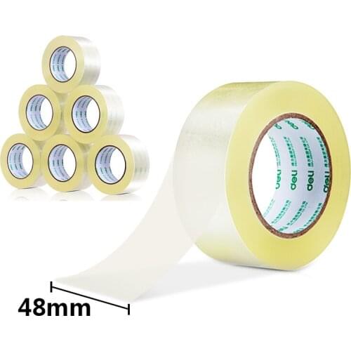 Deli High Quality High Transparent Sealing Tape Packing Tapes 48mmx150y (137m/roll) 6 Rolls Office Supplies 30207