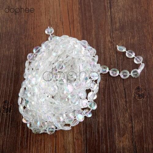 Dophee 5M Acrylic Crystal Bead Curtai Wedding Decoration 10mm Diamond Bead Curtain DIY Birthday Party Decor