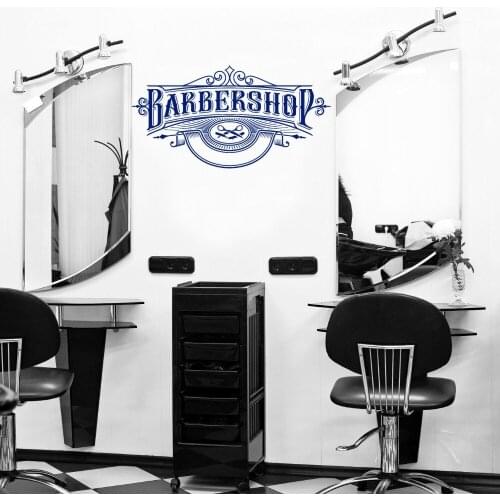 Elegant BarberShop Silhouette Wall Sticker Beauty Salon BarberShop Wall Art Decoration A001430