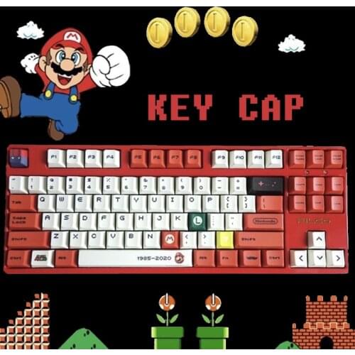 120key Gaming Keyboard PBT Keycaps Red white Dye Sublimation keycap For Wired USB mechanical keyboard Cherry MX switch keycap