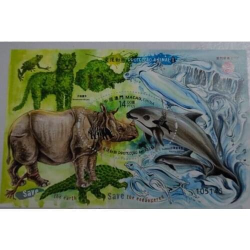 Macao two stamp small sheet for animal protection 2020， China Miniature Sheet Post Stamps Postage