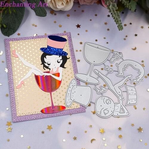 Beauty in The Wine Glass Metal Cutting Dies 2021 New Stencils for DIY Scrapbooking/Photo Album Decorative Embossing Paper Cards