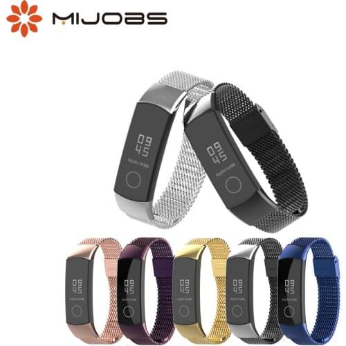 Mijobs Milanese Metal Strap for Huawei Honor Band 4 Strap Smart Accessories Stainless Steel Wristband for Honor Band 5 Bracelet