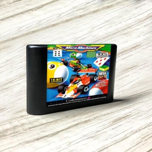 Micro Machines - EUR Label Flashkit MD Electroless Gold PCB Card for Sega Genesis Megadrive Video Game Console