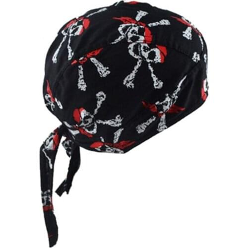 Unisex Motorcycle Biker Skull Beanie Hip Hop Dance Butterfly Print Bandana Hat Helmet Liner Head Wrap Adjusted Pirate