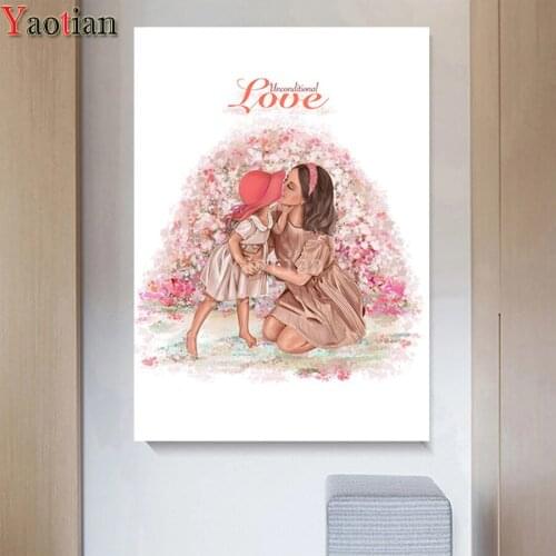 5D DIY Handmade Full Drill Diamond Painting Mother and daughter Cross stitch Kits Diamond Mosaic Embroidery Beadwork