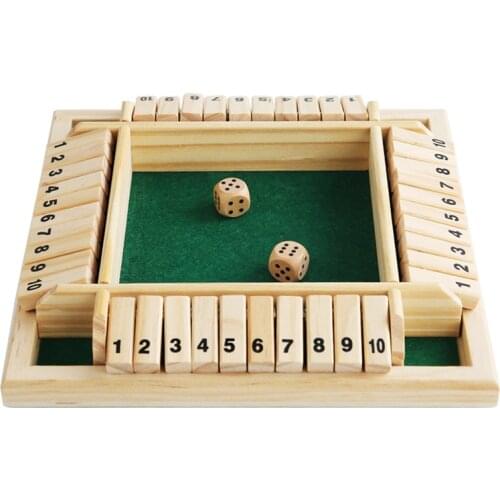 4 Sided Shut The Box Board Game Number Drinking Game for Party Club Table Game Home Leisure and Indoor Entertainment