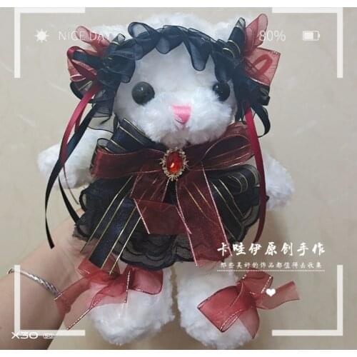Original Handmade Lolita Gothic Dark Doll Bloody Bear Bag Modified Backpack Soft Girl Crossbody Bag