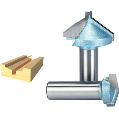 HUHAO 1/4" Shank Half Round bit 2 Flute Endmill Router Bits for Wood Without Bearing Woodworking Tool Milling Cutter