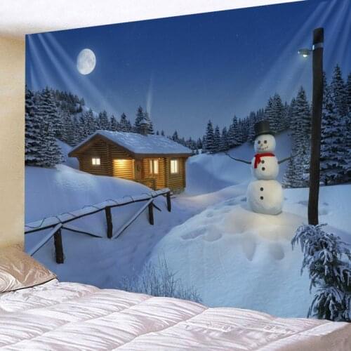 Christmas 3D Tapestry Wall Hanging Bed Spread Beach Towel Table Cloth YogaMat Gobelin Tapestry New Year 2021 280*180cm LargeSize