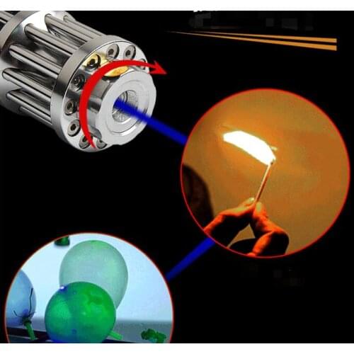 Most Powerful Military 50000M 50W 450nm Blue Laser Pointer Flashlight Light Burn Match Candle Lit Cigarette Wicked Hunting