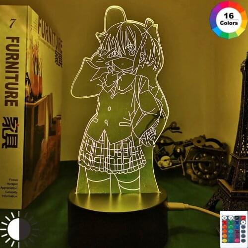 Rikka Takanashi Led Night Light for Bedroom Decor Nightlight Birthday Gift Anime 3d Lamp Rikka Love Chunibyo Other Delusions
