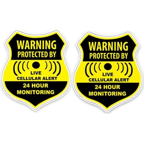 2PCS/set PVC Car Safety Reflective Sticker GPS Tracking Protected Motorcycle Bicycle Waterproof Decals Anti-theft Car Stickers