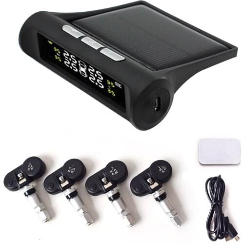 Auto Internal TPMS Built-in Tire Pressure Monitor System, 4 Built-in Sensors Real-time Alarm Display Tires' Pressure&Temperature